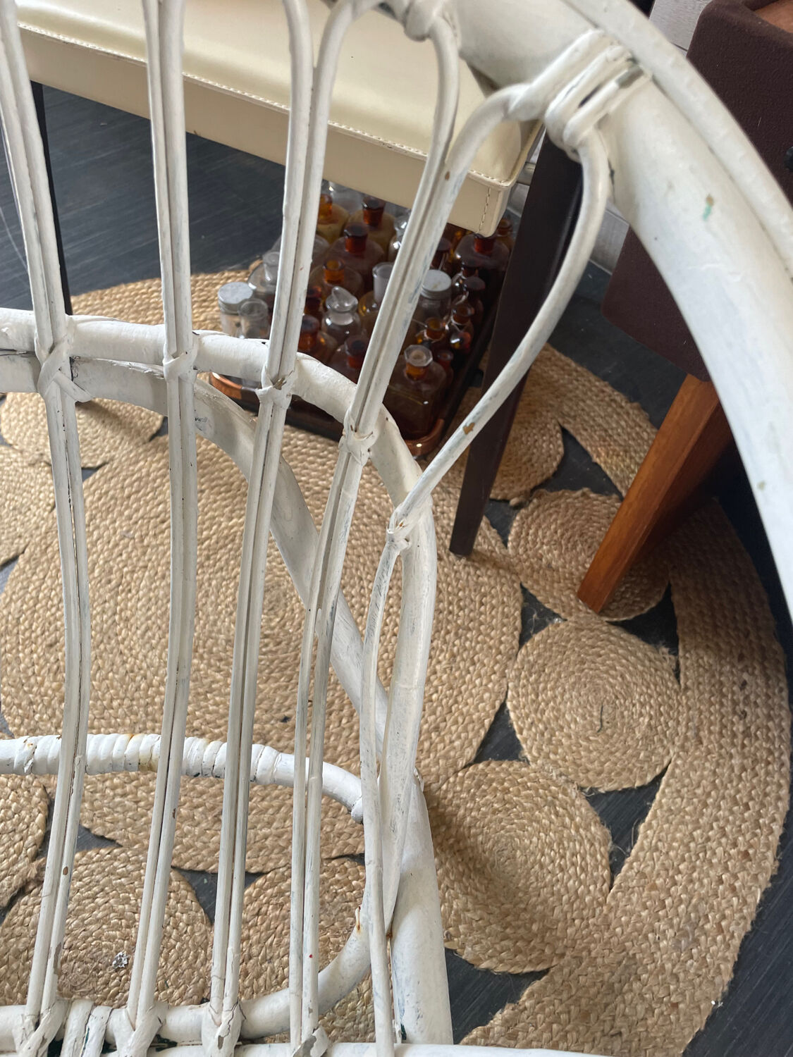 White rattan armchair