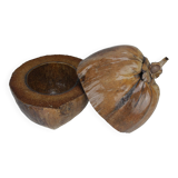 Old vintage decorative coconut ice cube bucket