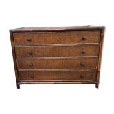 Commode bambou et cannage
