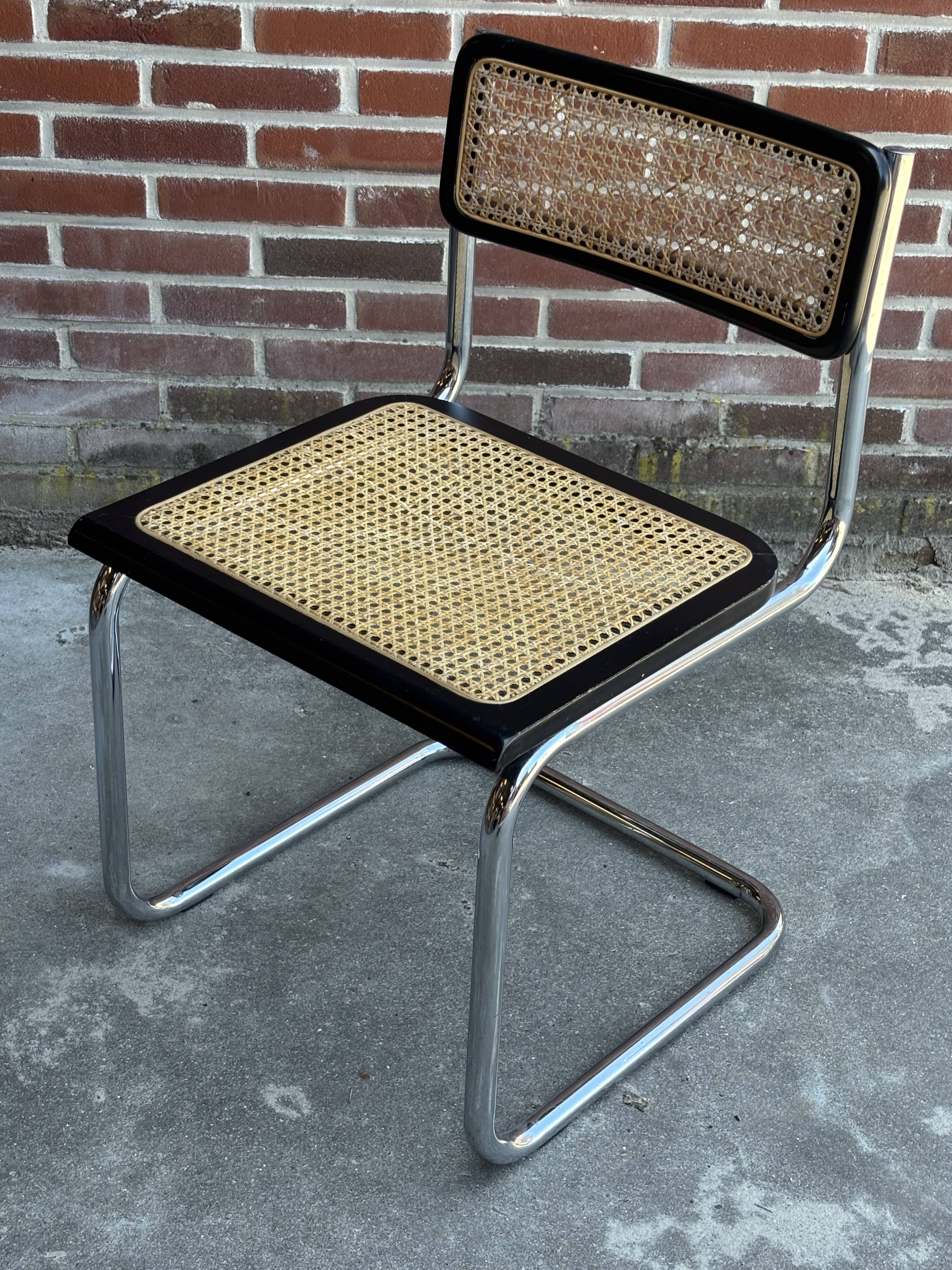 Vintage Cesca chair style b32 model in chrome and black