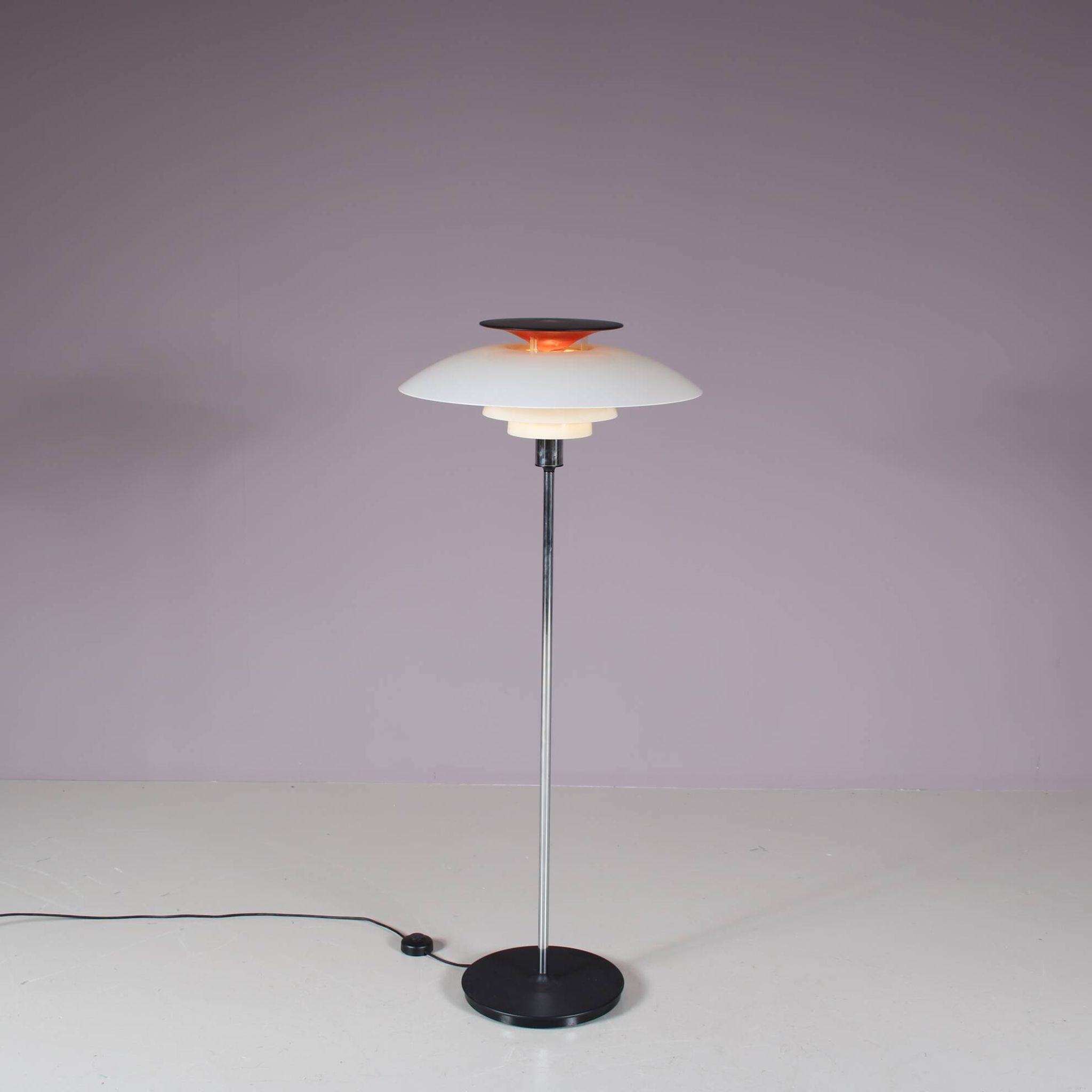 Poul Henningson "PH80" floor lamp from the 1970s for Louis Poulsen, Denmark.