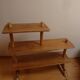 Etagère asymétrique en rotin et bois