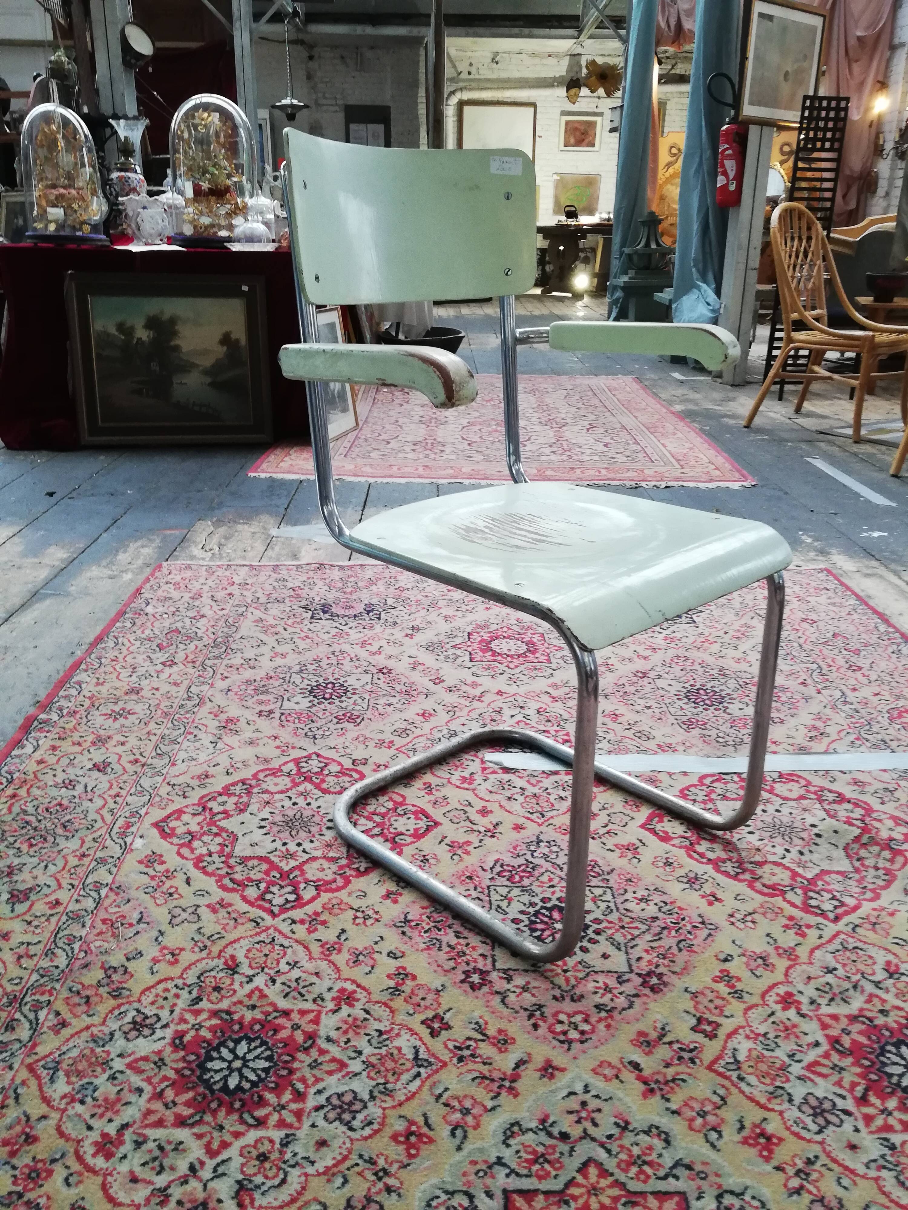 Czech armchair wood and chrome, Mart Stam, Konova 1940