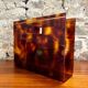 Magazine holder in plexiglass and brass from the 70s