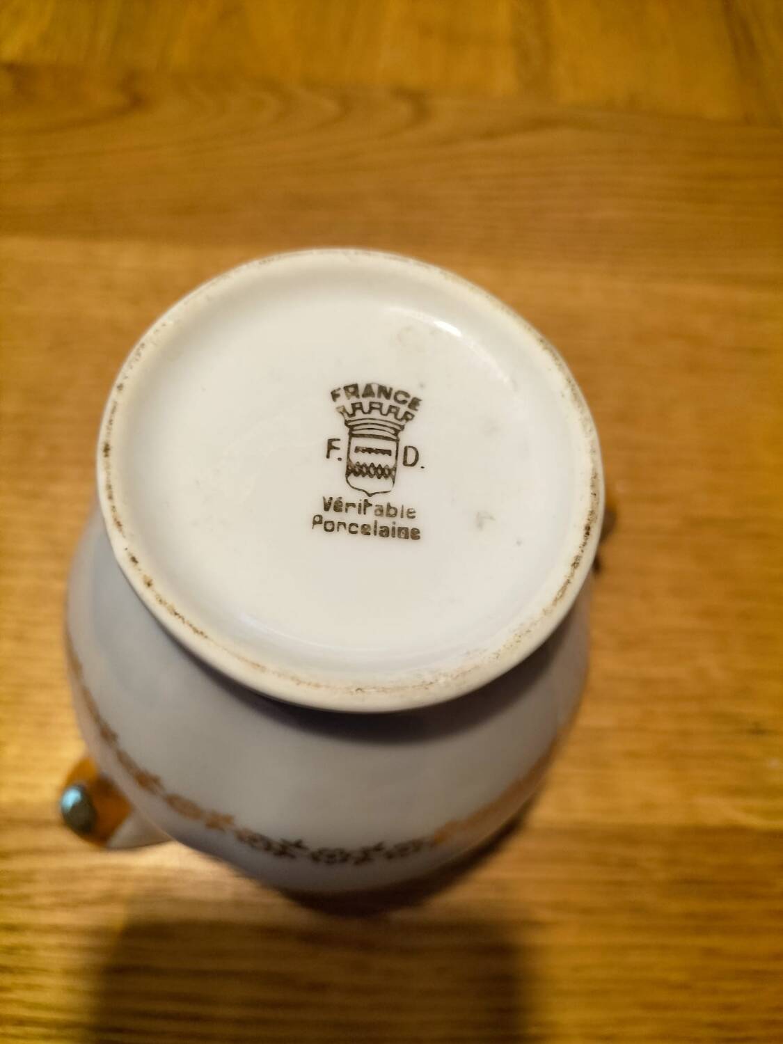 Sugar bowl and milk jug French porcelain FD