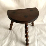 Tripod stool in turned wood
