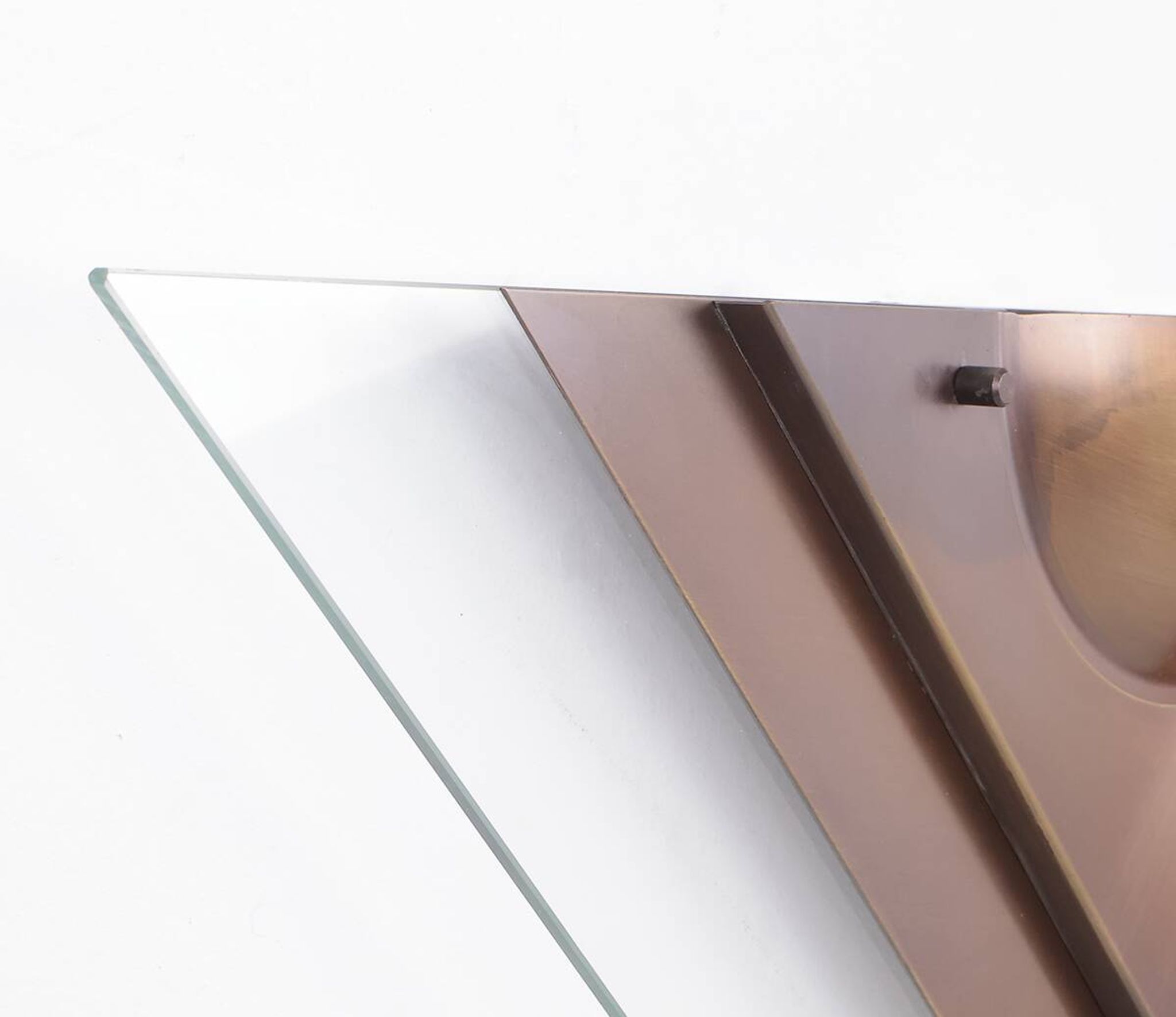Dutch Design copper colored wall lamp with glass, Dijkstra 1980s