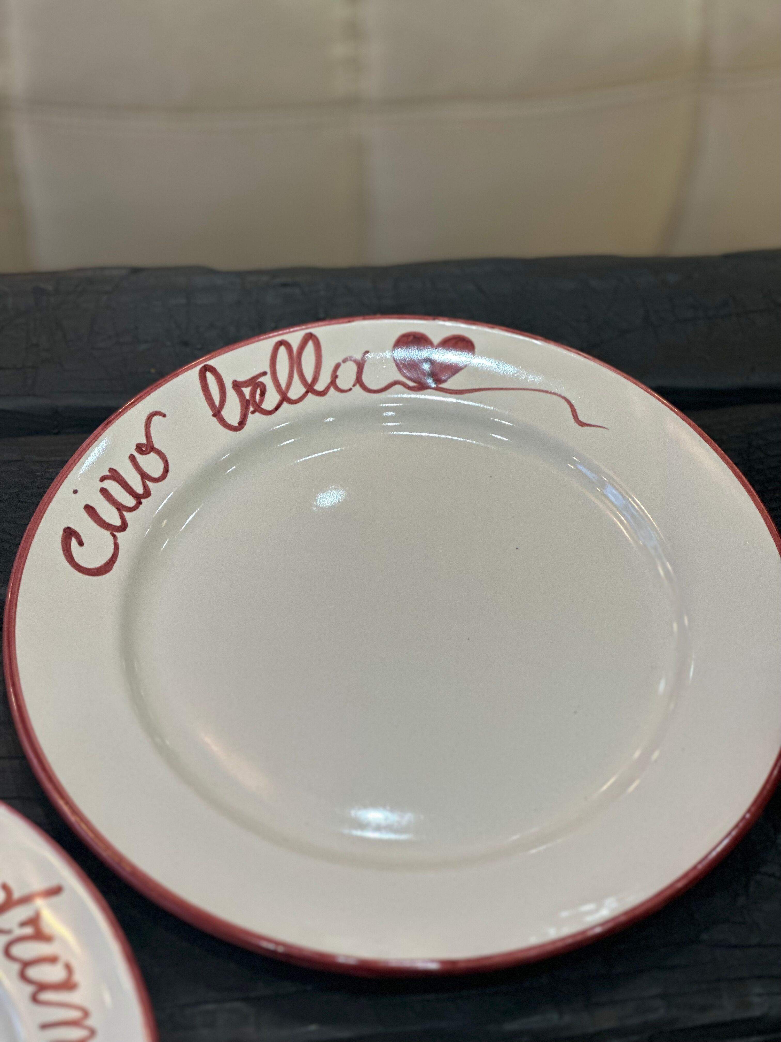 Hand-painted Italian plate "Ciao Bella"