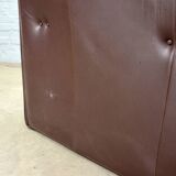 Afra and Tobia Scarpa for B&B Italia Chocolate Brown Leather Two Seat Sofas