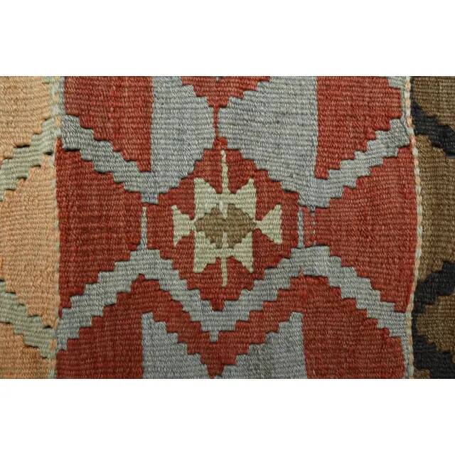 1970s Vintage Turkish Oushak Handmade Wool Cotton Pink Runner Rug 107x255