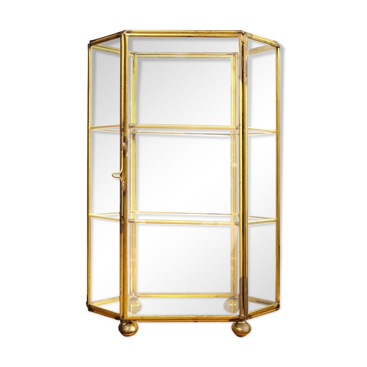 Vitrine verre & laiton