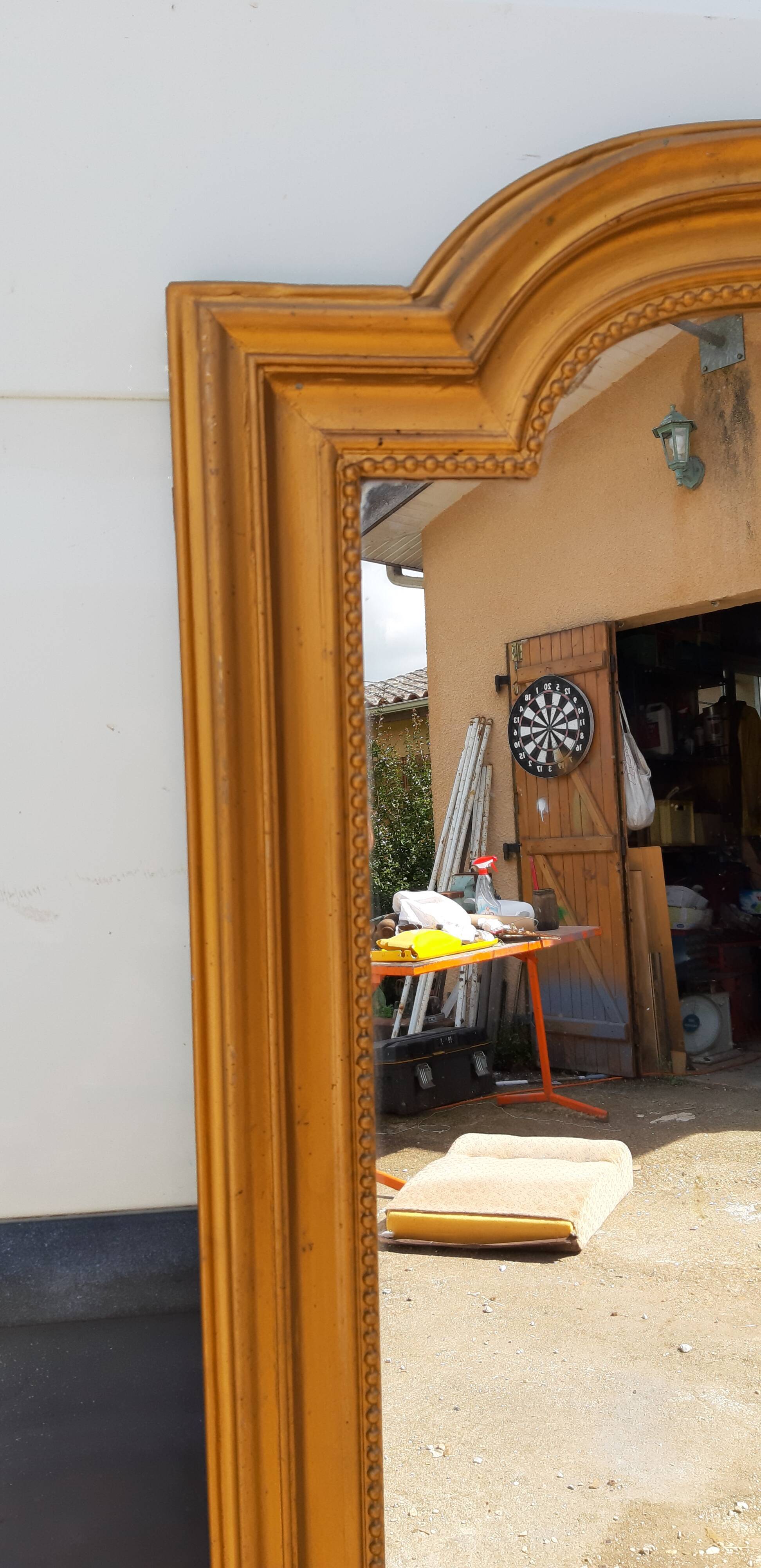 Mirror 19th Wood and Golden Stuk 83x138cm