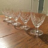 Lot of 5 former crystal wine glasses