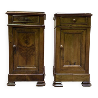 Pair of bedside tables from the Louis Philippe period in walnut.