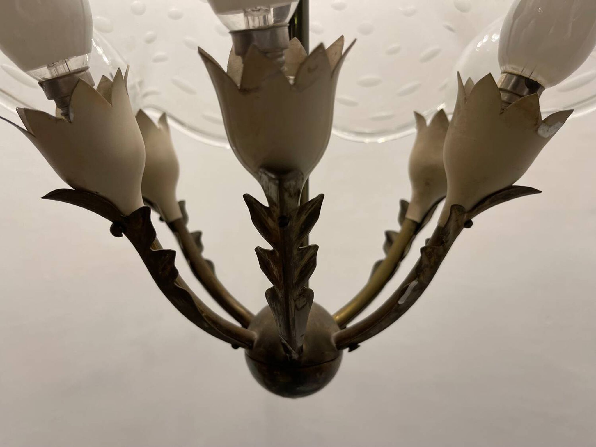 Suspension en verre de Murano des années 1950