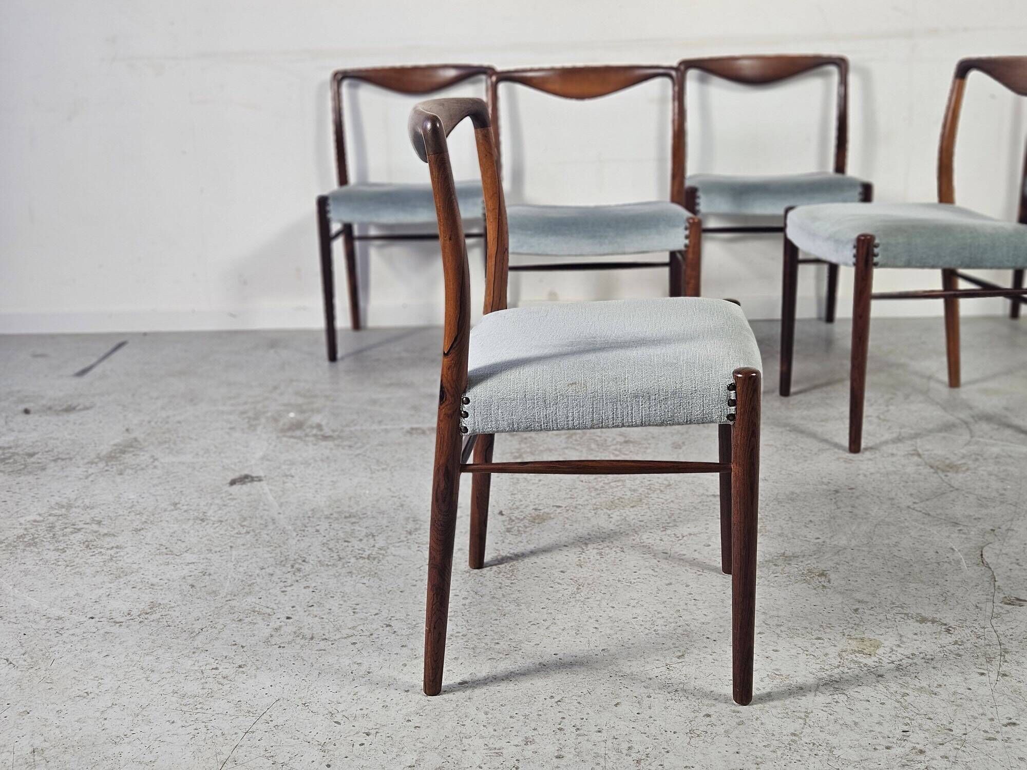 6 Scandinavian chairs in rosewood by Kai Lyngfeldt Larsen
