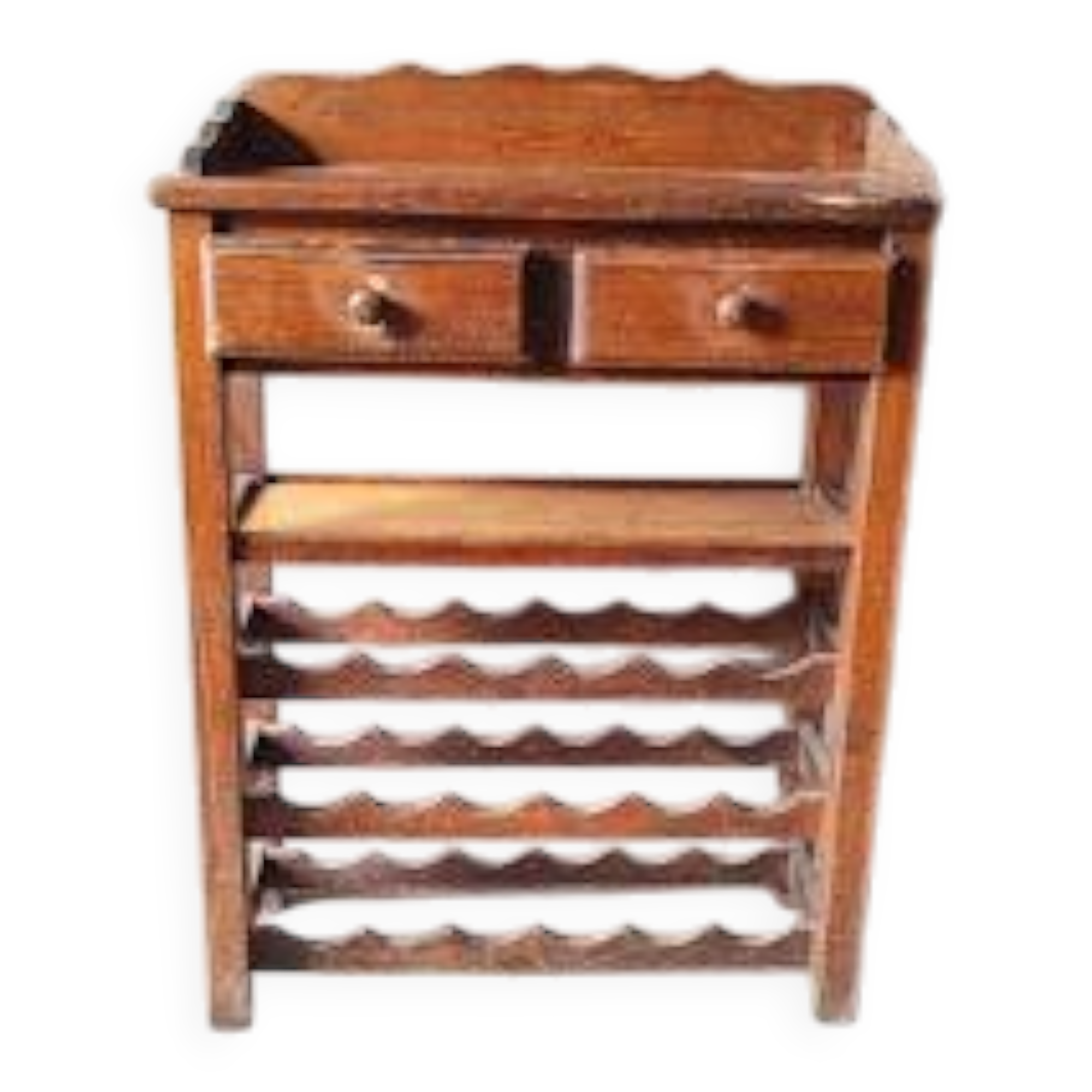 1960 Meuble pitchpin /18 btles H 112 x L88 cm