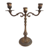 3-light bronze candle holder
