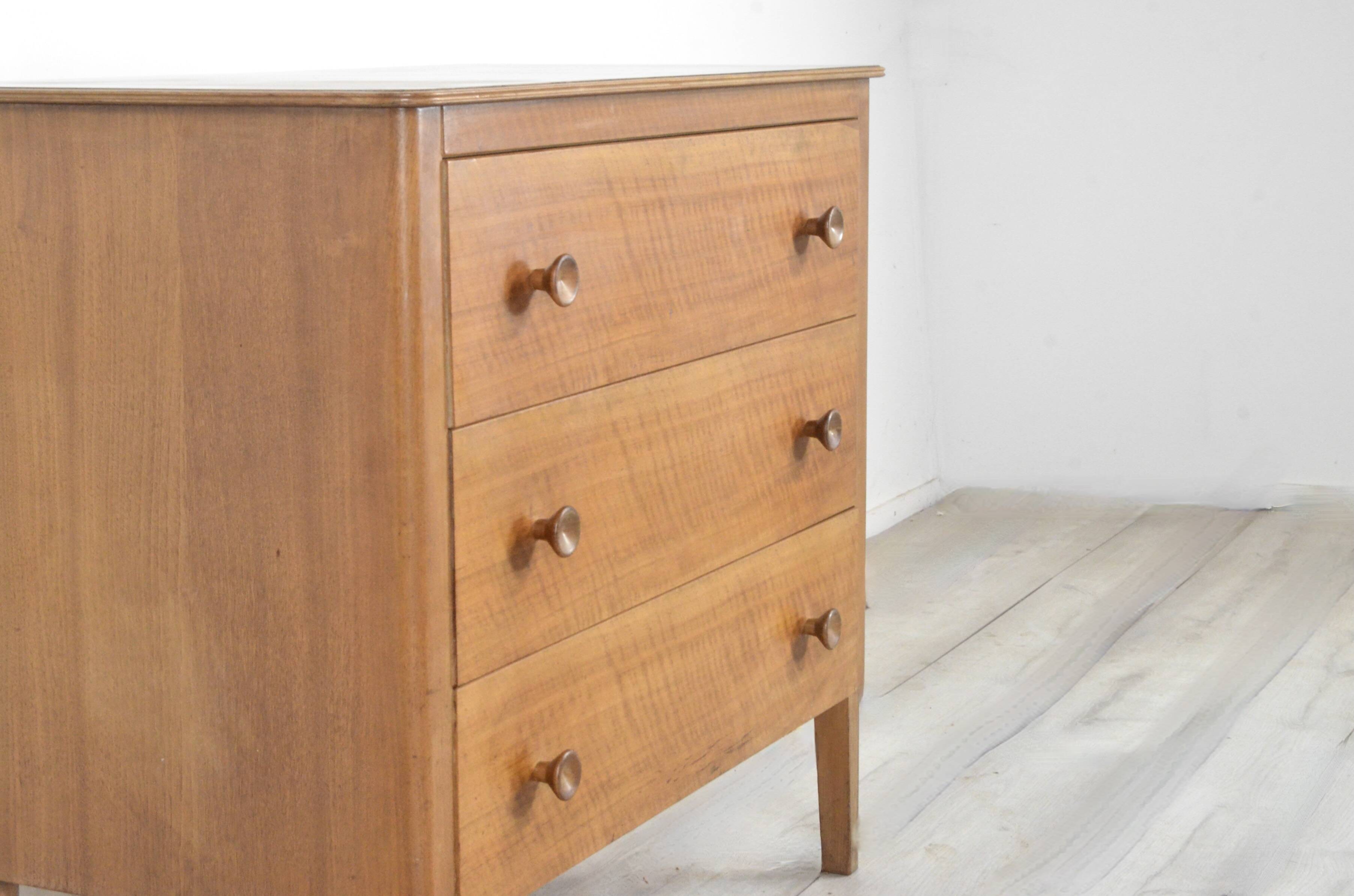 Midcentury Walnut Chest Of Drawers By Gordon Russell.