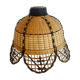 Vintage two-tone wicker pendant light