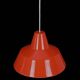 Louis Poulsen / Axel Wedel Madsen “Arbejdspendel” enamel pendant lamp / Danish industrial design / orange