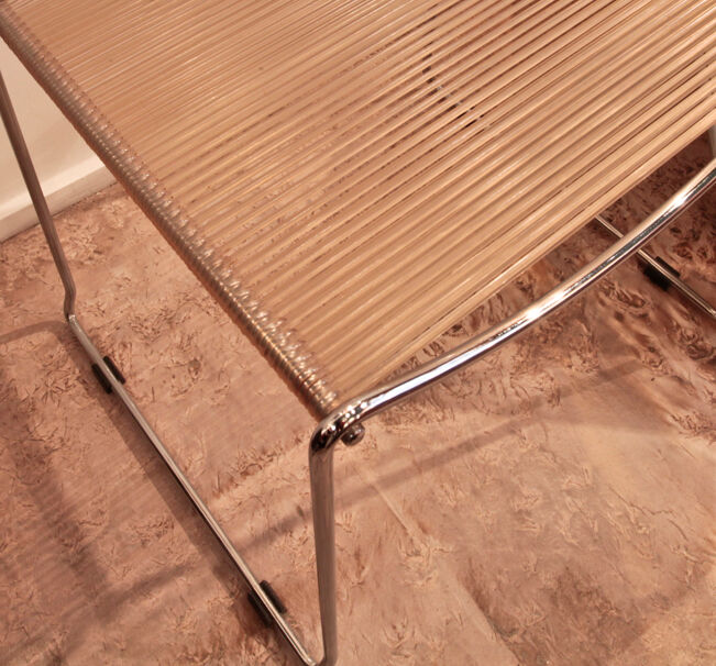 Pair of chairs chrome and scoubidou