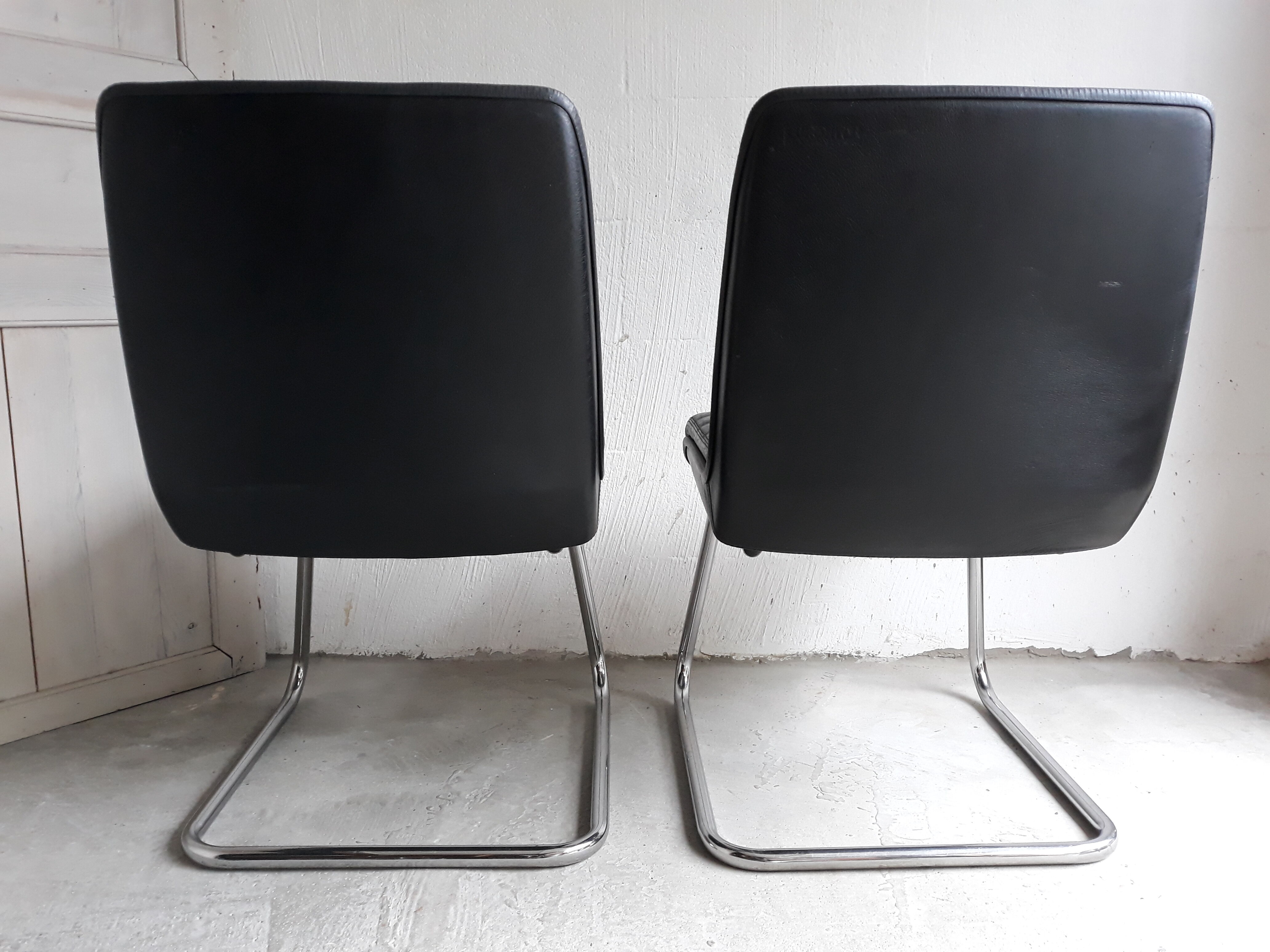 Vintage black leather armchair