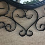 Vintage witch round mirror with wrought iron - 38cm