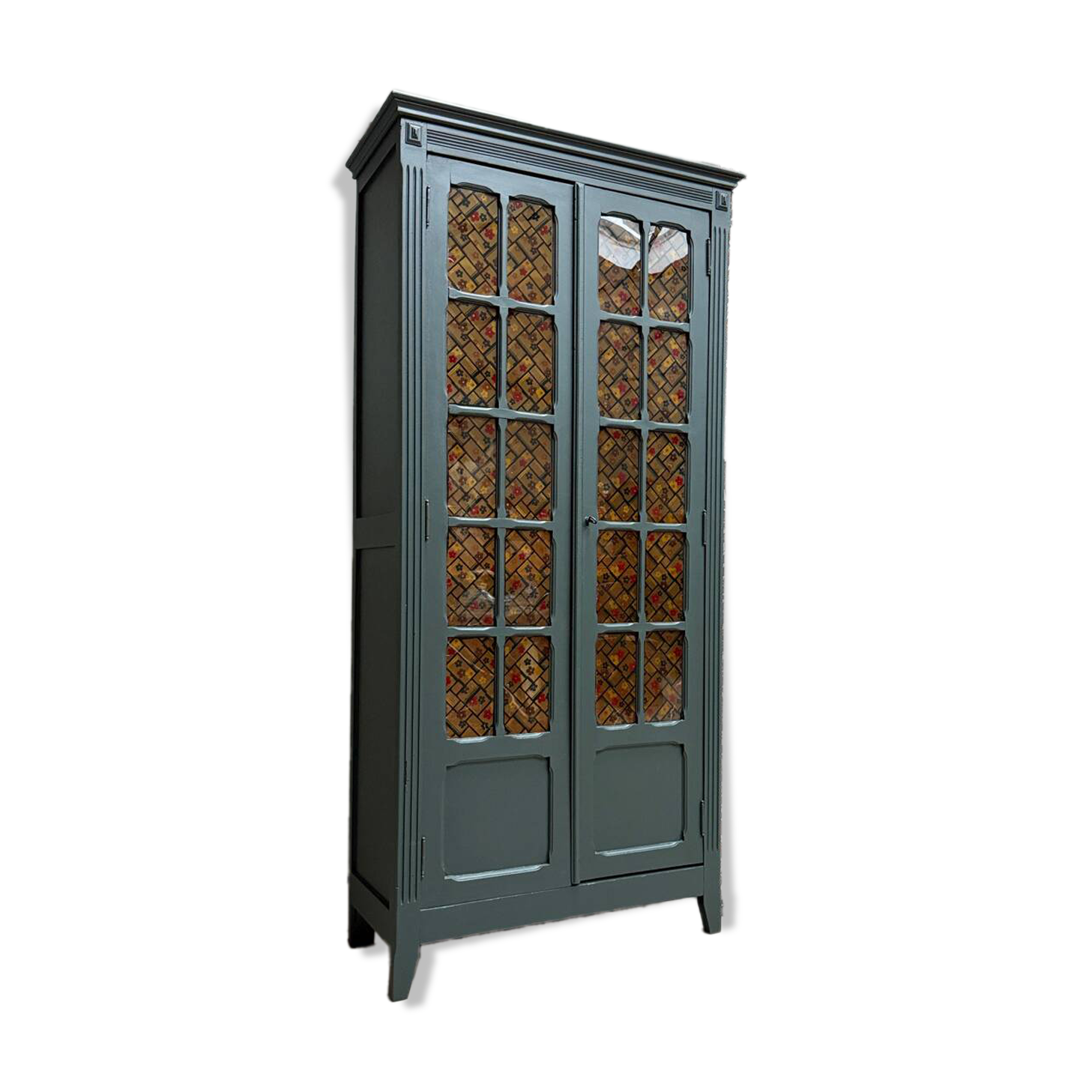 Dark green Parisian display cabinet (renovated)