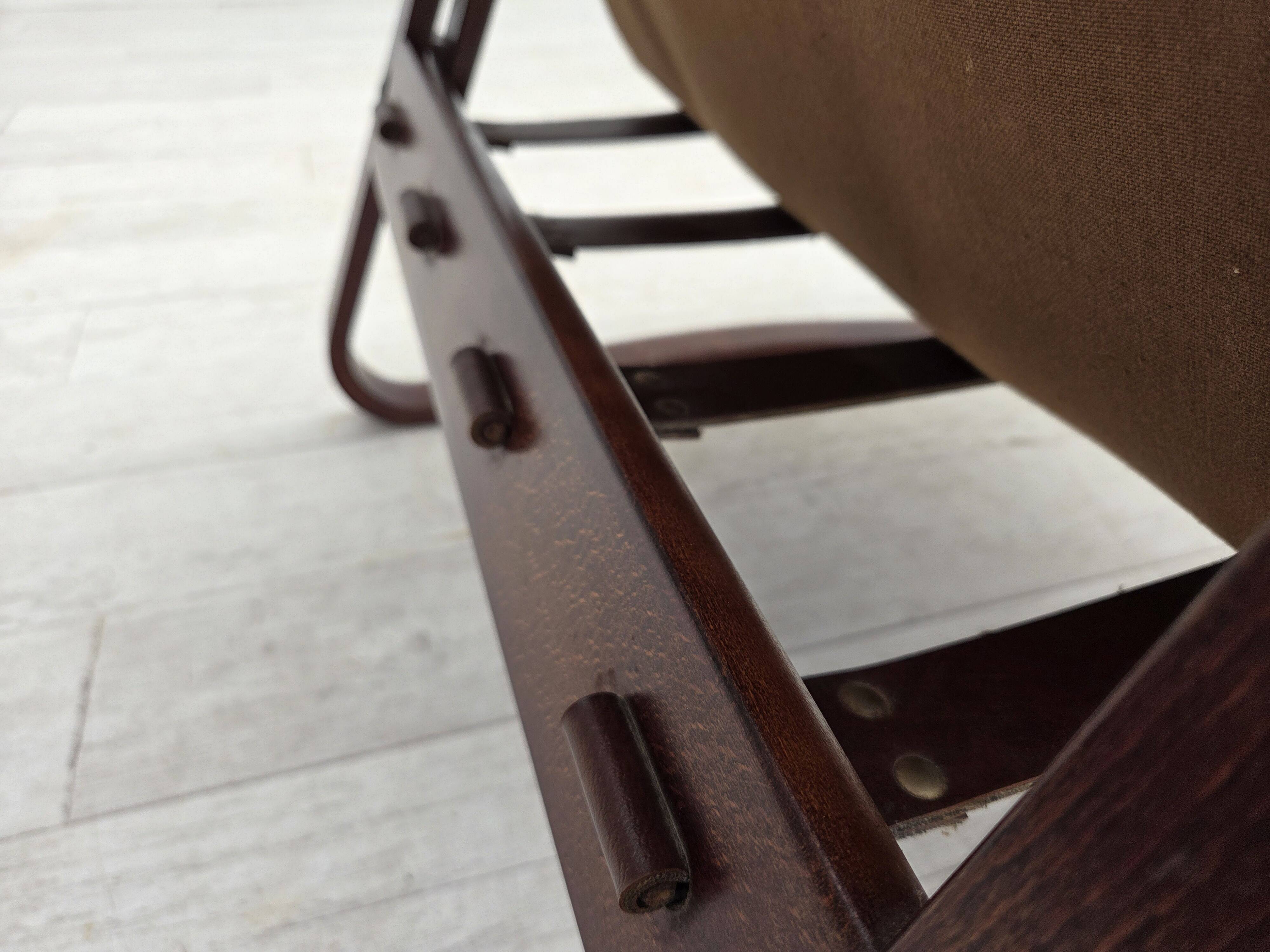 1970s, Norwegian lounge chair, brown furniture leather.
