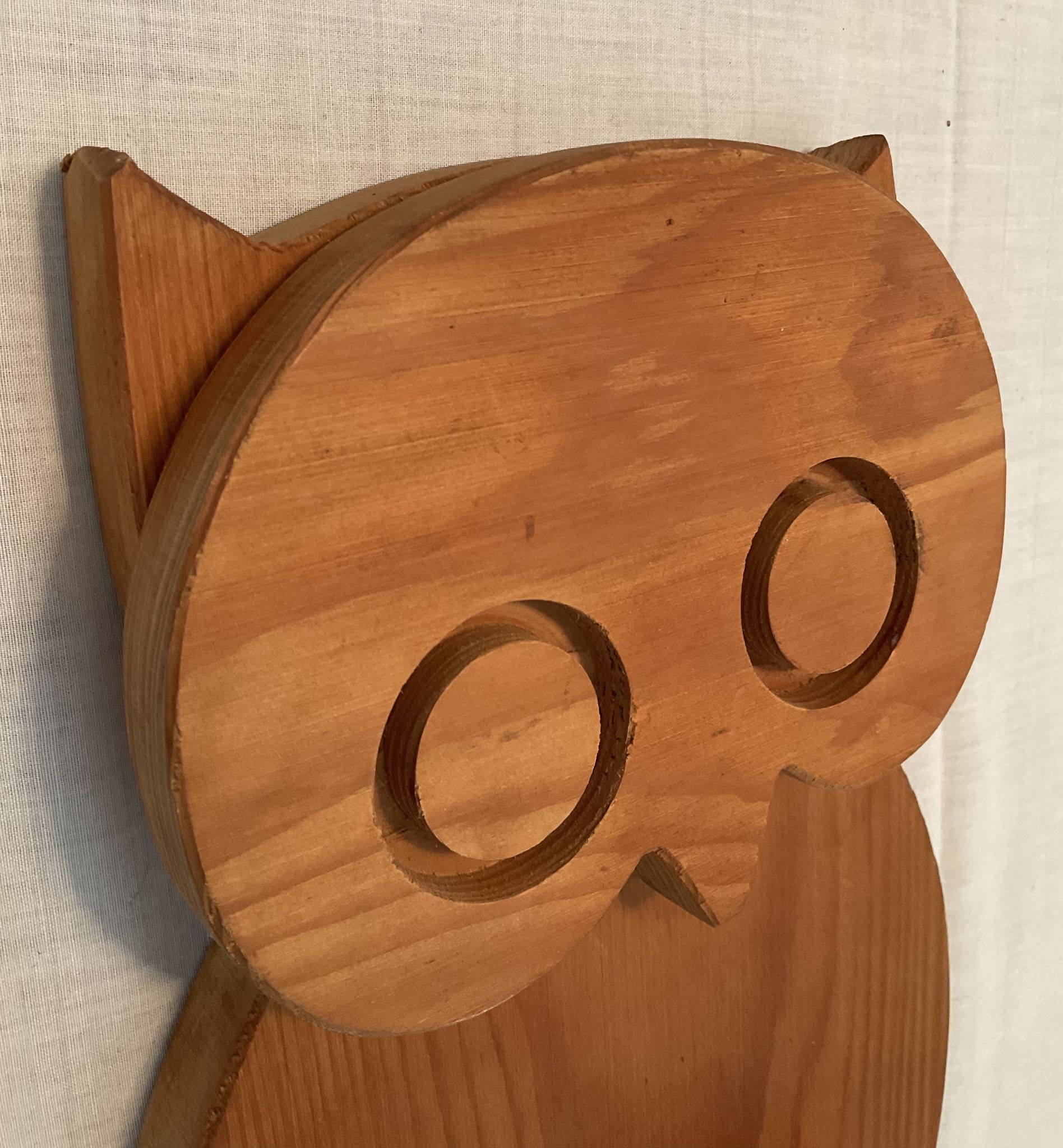 Porte manteau vintage hibou en bois