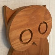 Porte manteau vintage hibou en bois