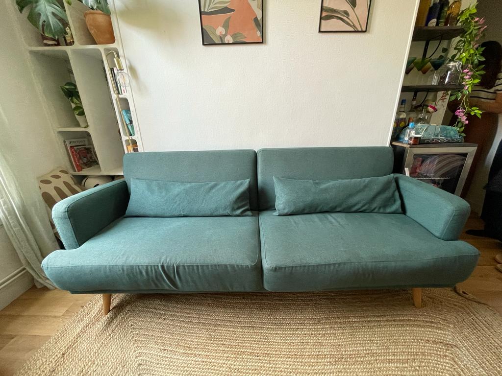 Green 4-seater sofa bed - Maison du monde