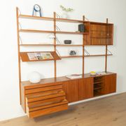 Classic shelving system from the 1960s in teak veneer by Poul Cadovius for Cado