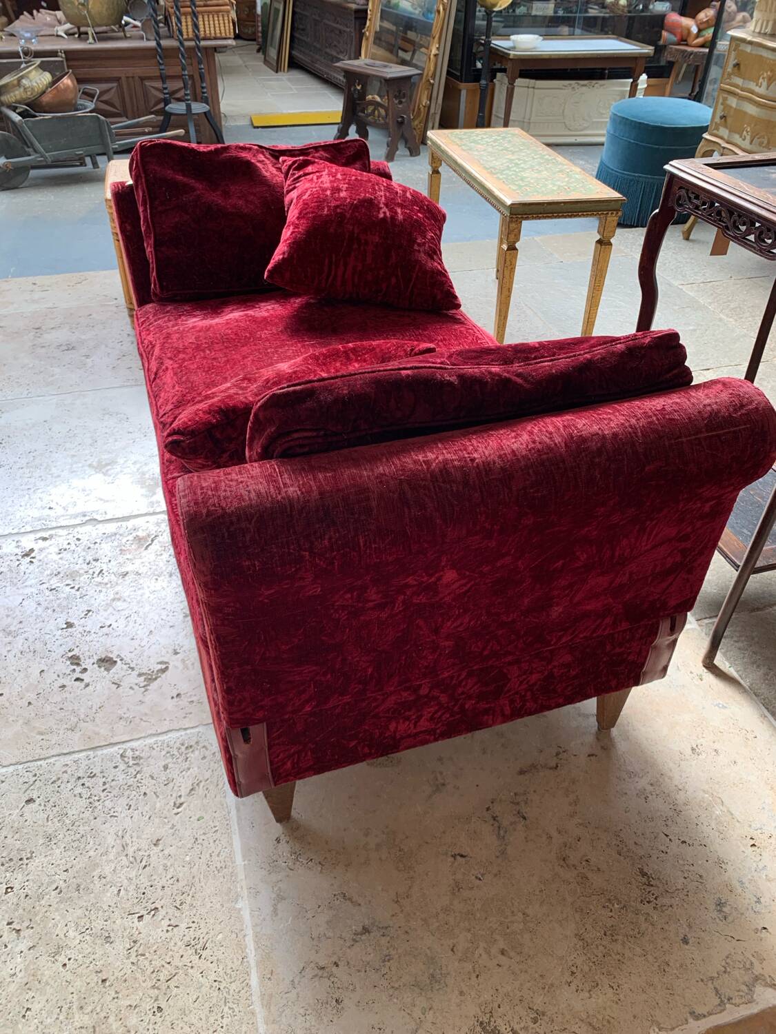 Red velvet daybed