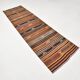 Brown & Red Striped Vintage Kilim Runner Rug, 79x299Cm