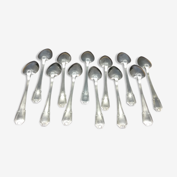 Series of 12 Art Deco dessert spoons