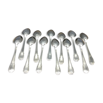 Series of 12 Art Deco dessert spoons