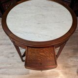 Round mahogany pedestal table Louis XVI