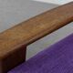 2 fauteuils scandinaves en teck et tissu violet