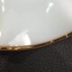 Vintage lampshade in white opaline glass with a wavy amber edge – Pendant or light