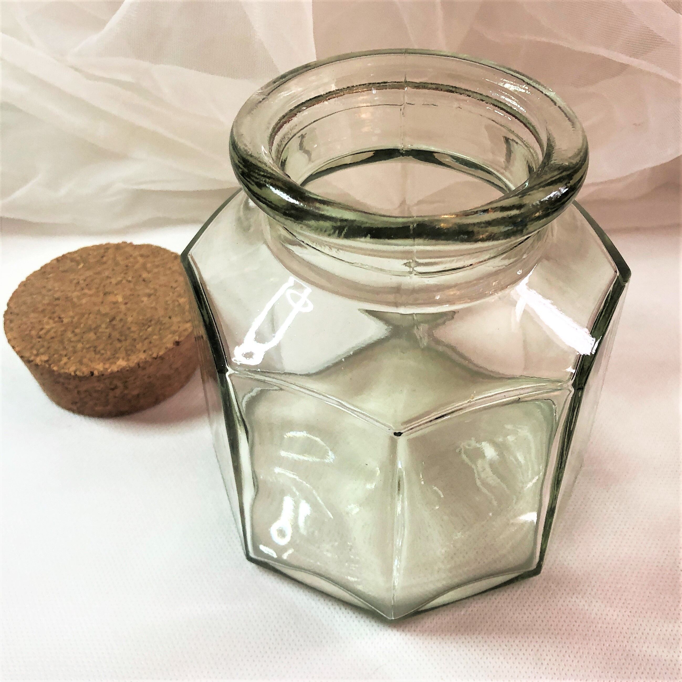 Octagonal glass jar
