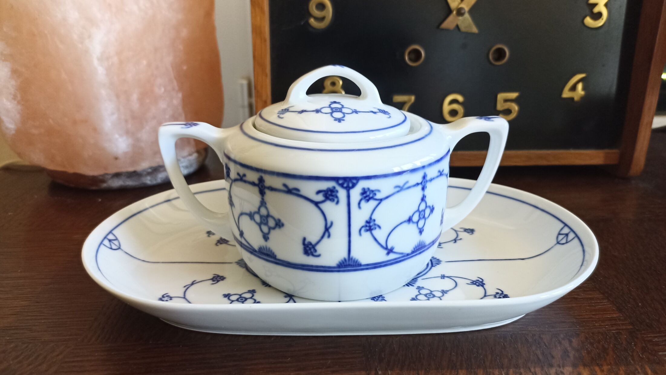 Sugar bowl and porcelain top Jäger Eisenberg - Saxon Blue