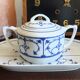 Sugar bowl and porcelain top Jäger Eisenberg - Saxon Blue