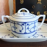 Sugar bowl and porcelain top Jäger Eisenberg - Saxon Blue