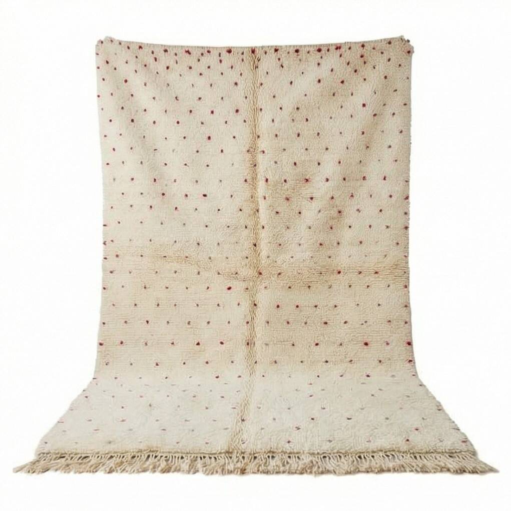 Sumptuous pink polka dot Berber rug 150x250 cm
