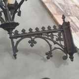 Pair of cathedral sconces of the nineteenth century in bronze with 5 burners
