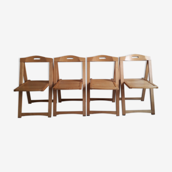 Set de 4 chaises pliantes en bois