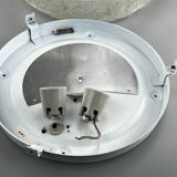 60s 70s lamp light plafoniere flush mount ice glass hillebrand 60s