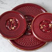 Set of bottle coasters and art deco flat 30s